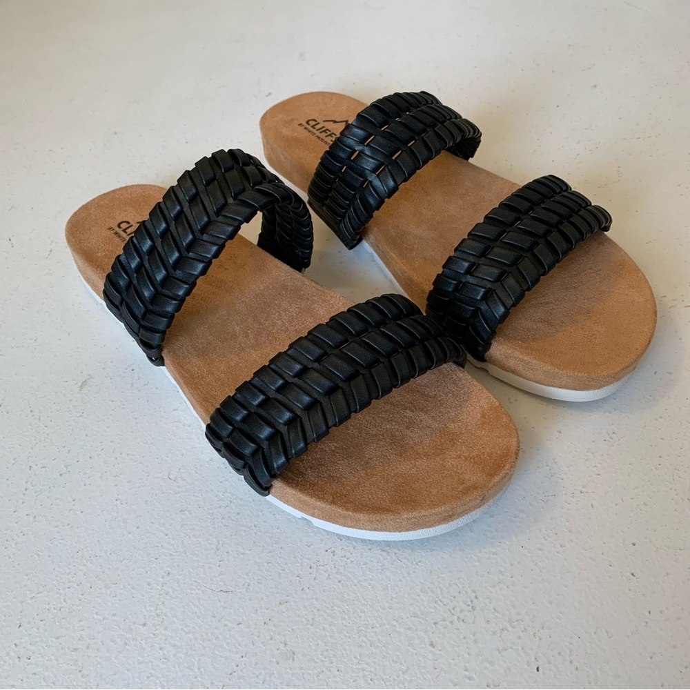 Cliffs by White Mountain Size 10 Black Thankful Slide Sandals NEW IN BOX